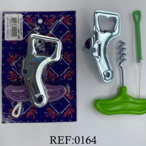 KIT SACA ROLHA + AGULHA DE FOGÃO + ABRIDOR DE LATA