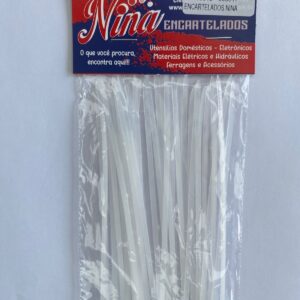 ABRAÇADEIRA DE NYLON 2,5x200 BRANCA C/33 UNIDADES