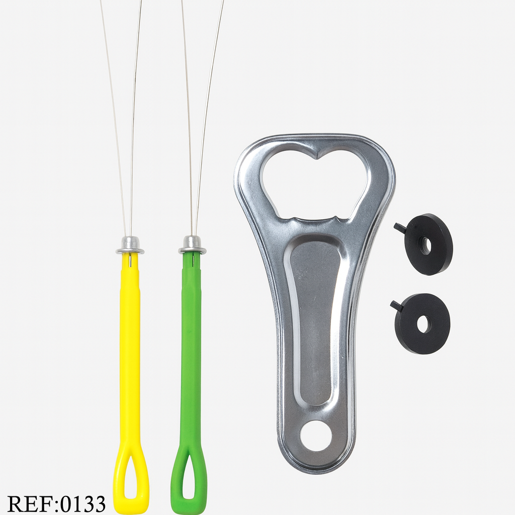 KIT ABRIDOR DE GARRAFA + AGULHA DE FOGÃO  + VEDA