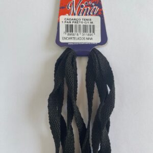 CADARÇO DE TENIS COM 1 PAR PRETO