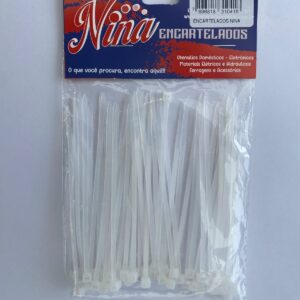 ABRAÇADEIRA DE NYLON BRANCA C/50 UNIDADES 2,5x100MM