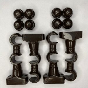 SUPORTE PARA CORTINA DUPLO TABACO COM 4 UNIDADES