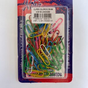 CLIPES COLORIDO 28mm COM 50 UNIDADES