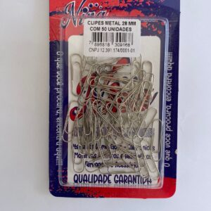 CLIPES DE METAL 28mm COM 50 UNIDADES
