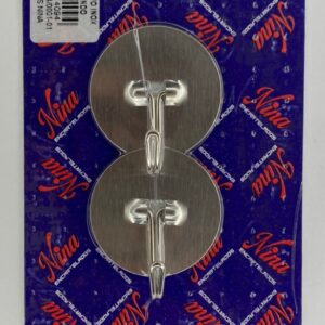 GANCHO ADESIVO INOX REDONDO COM 2 UNIDADES