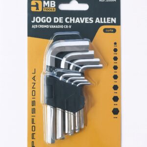 KIT CHAVE ALLEN COM 9 PEÇAS DE AÇO