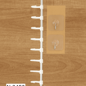 KIT 1 CABIDE DE METAL 8 GANCHOS + 2 GANCHOS ADESIVOS DE METAL