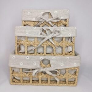 CONJUNTO 3 PEÇAS DE CESTO 12X18, 16X22, 20X26 CM