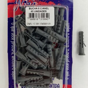 BUCHA 6MM COM ANEL C/40 UNIDADES