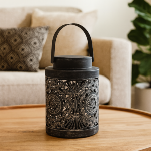 VASO/CASTIÇAL METAL DECORATIVO 12X18 CM