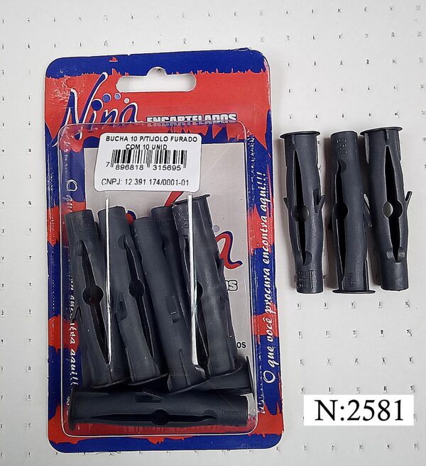 BUCHA 10MM PARA TIJOLO FURADO COM 10 UNID