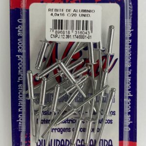 REBITE DE ALUMINIO 4,0X16MM C/20 UNIDADES