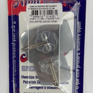 GANCHO ADESIVO METALIZADO C/2 UNIDADES