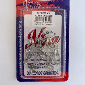 ALFINETE DE SEGURANÇA N°2 COM 20 UNIDADES