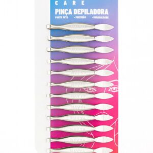 PINÇA PARA SOBRANCELHAS CARTELA COM 12 UNIDADES