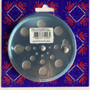 GRELHA INOX 100MM REDONDA COM FECHAMENTO