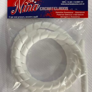 ORGANIZADOR DE FIOS 10MM BRANCO COM 1M