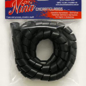 ORGANIZADOR DE FIOS 16MM PRETO COM 1M