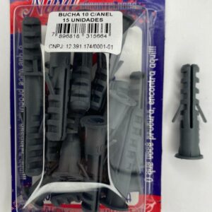 BUCHA 10MM COM ANEL C/15 UNIDADES