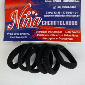 ELÁSTICO PARA CABELO PRETO 3,5CM