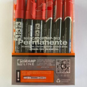 MARCADOR PERMANENTE VERMELHO MP 313